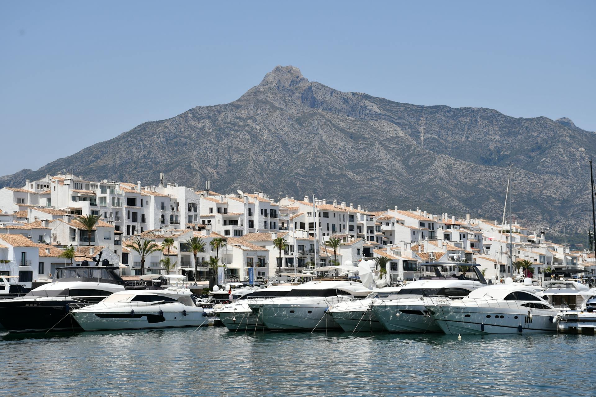 Puerto Banus marina and La Concha near Nueva Andalucia