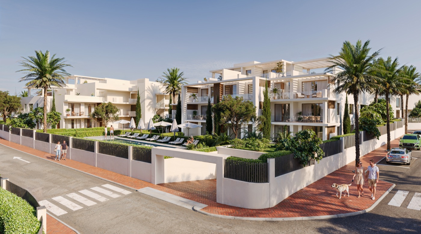 Cancelada Park low-rise residences around landscaped pool gardens