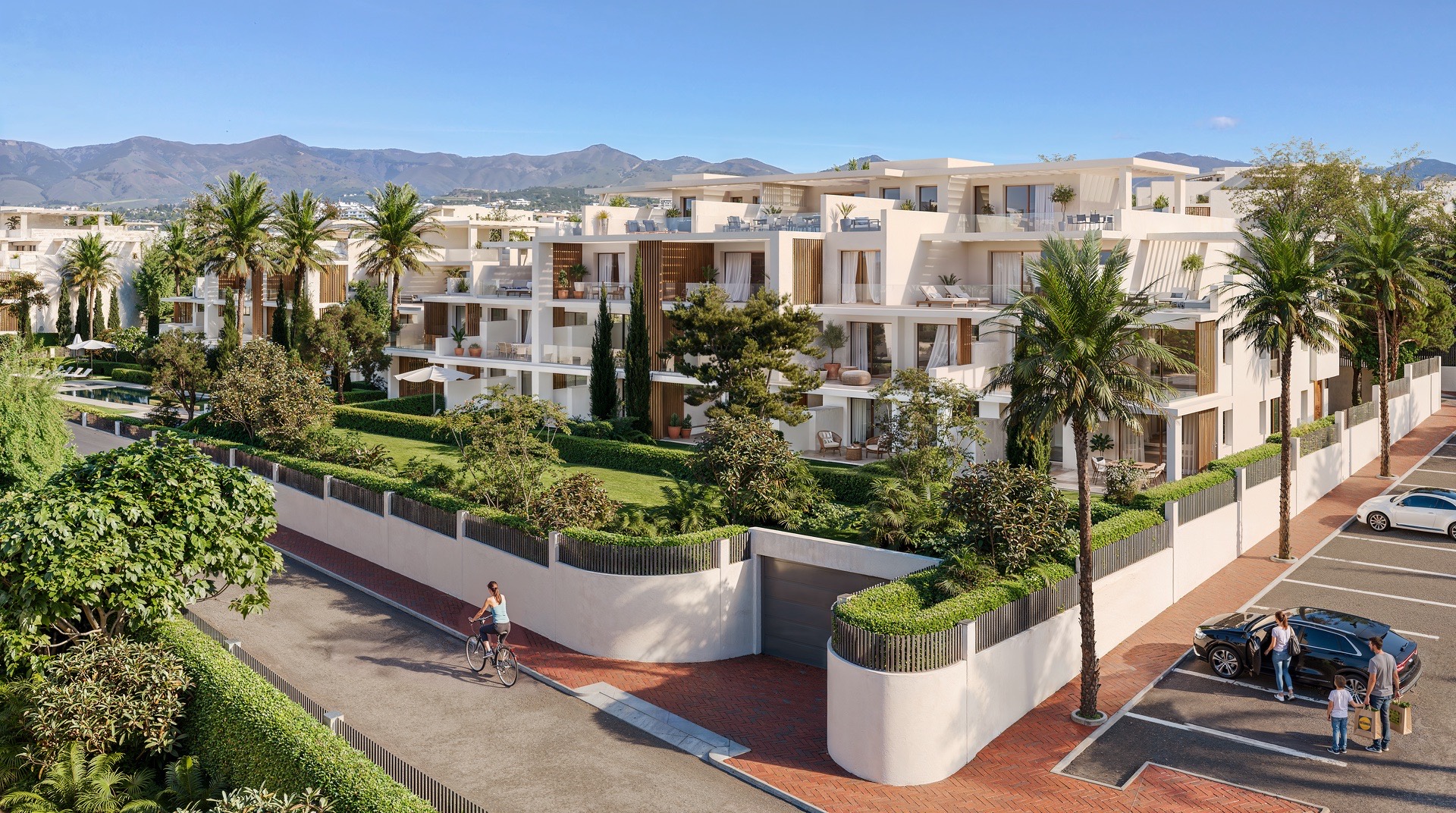 Developer visual of the low-rise architecture and landscaped terraces at Cancelada Park