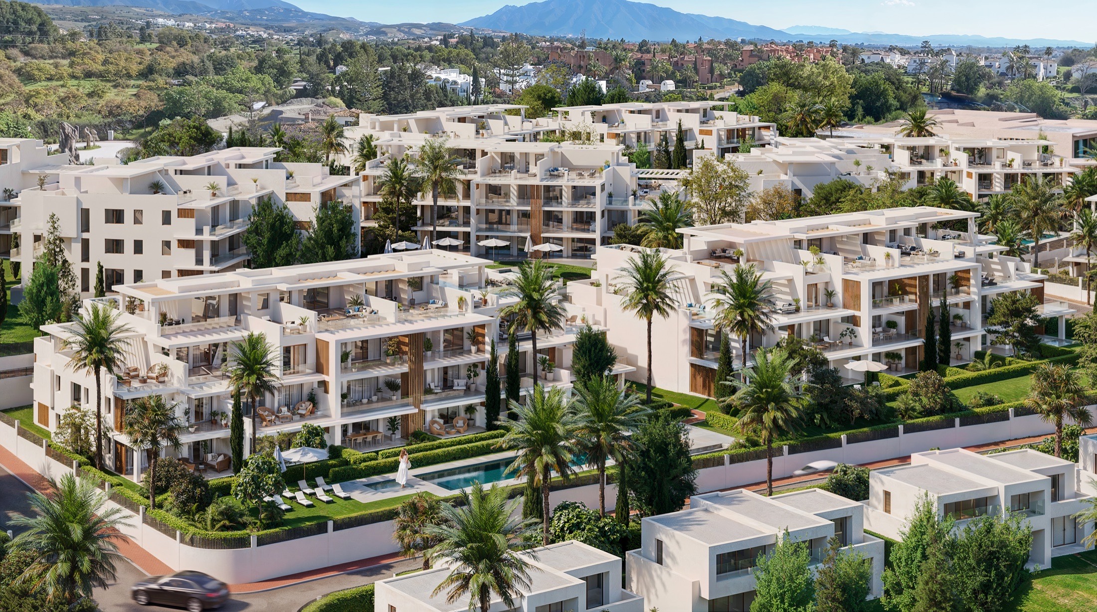 Aerial developer visual of Cancelada Park and its landscaped residential setting