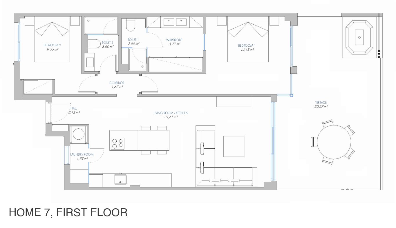 Floorplan of home 7, first floor