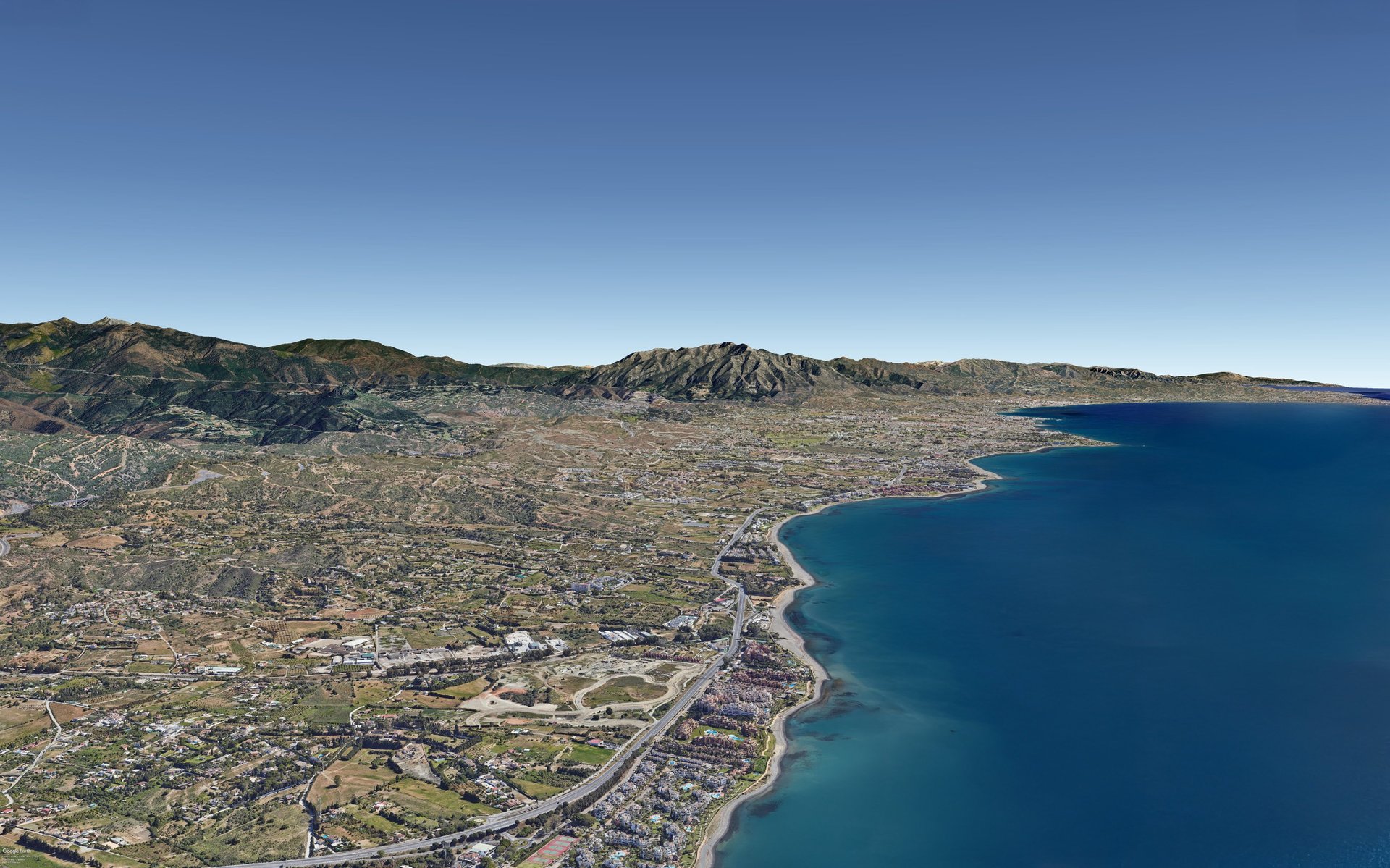 Aerial view of the Estepona coastline