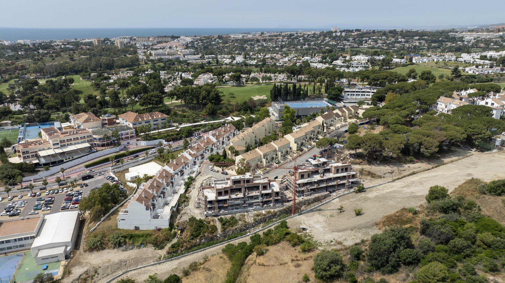 Aerial view of the development within Marbella's Golf Valley