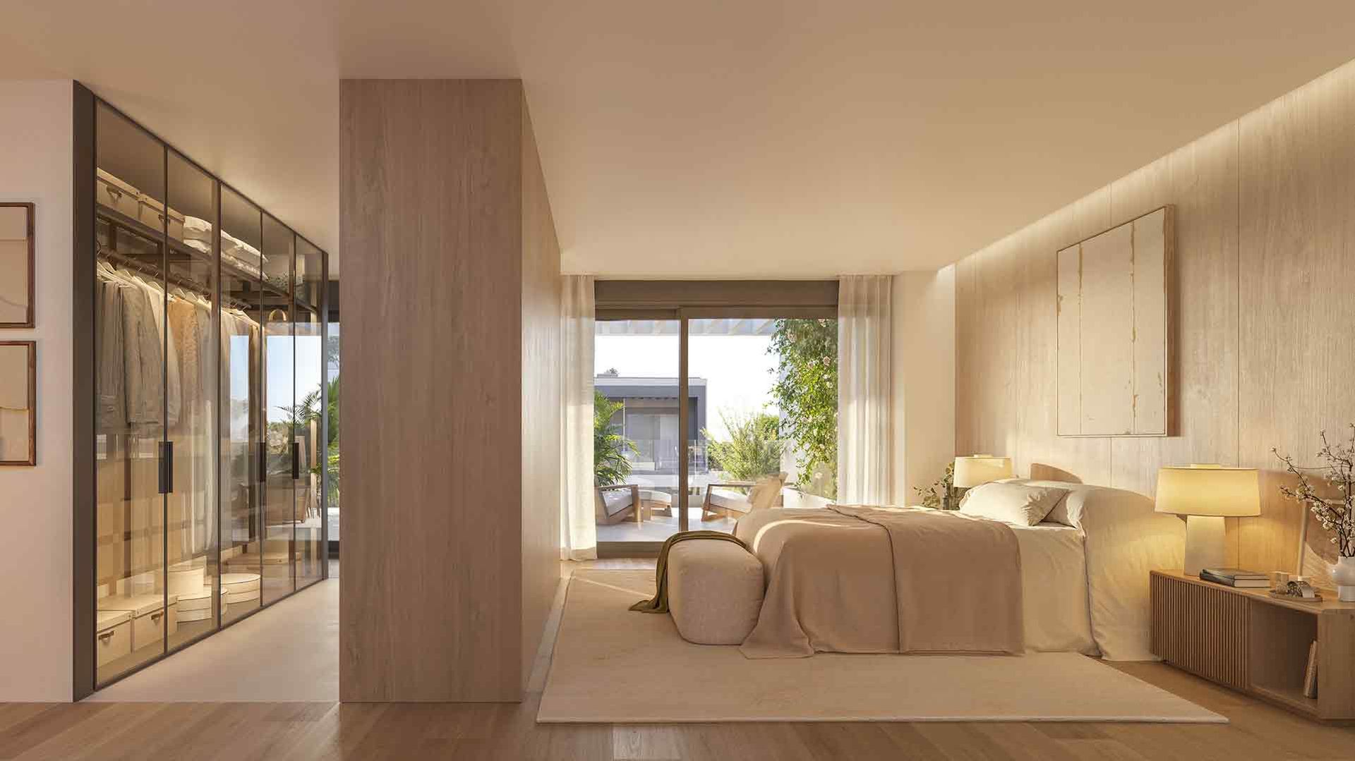 Developer visual of a principal bedroom suite with dressing area